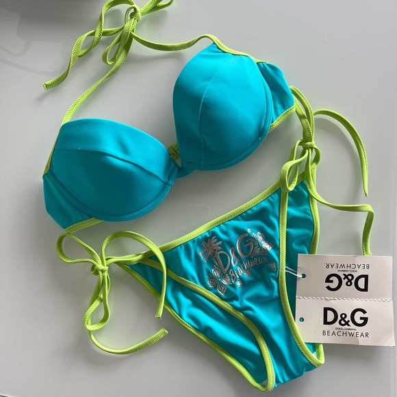 D&G Y2K Halter Tie String Bikini Set - Picture 1 of 16